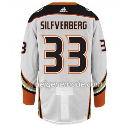 Herren Eishockey Anaheim Ducks Trikot JACOB SILFVERBERG 33 Adidas Weiß Authentic